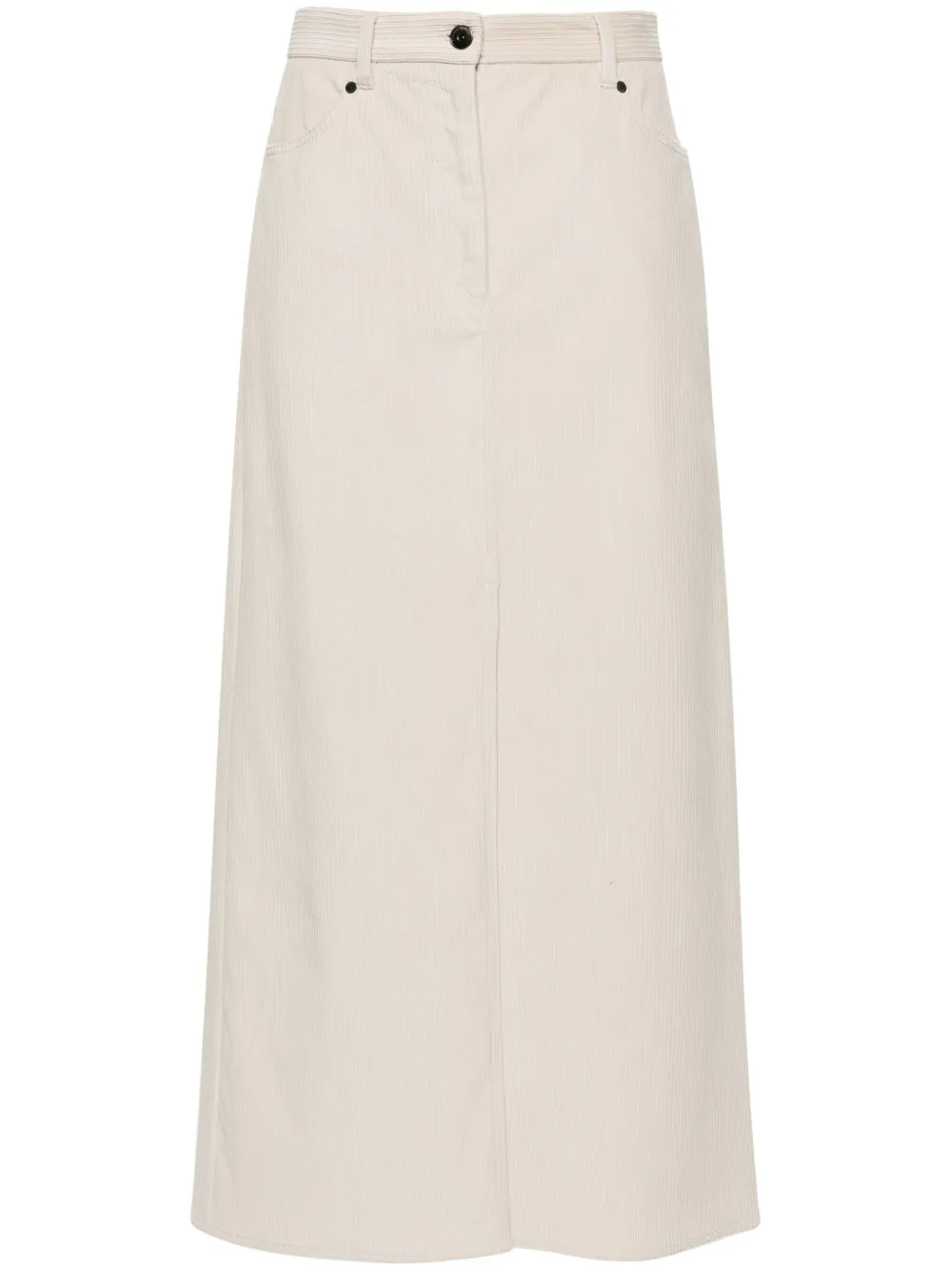 

Вельветовая юбка мини с разрезом Brunello Cucinelli, нейтральный