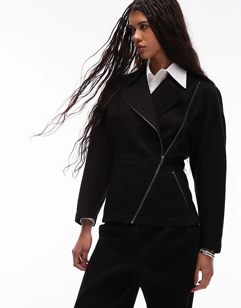 

Джинсовая байкерская куртка ASOS DESIGN в стиле 80-х с фурнитурой черного цвета, Черный, Джинсовая байкерская куртка ASOS DESIGN в стиле 80-х с фурнитурой черного цвета