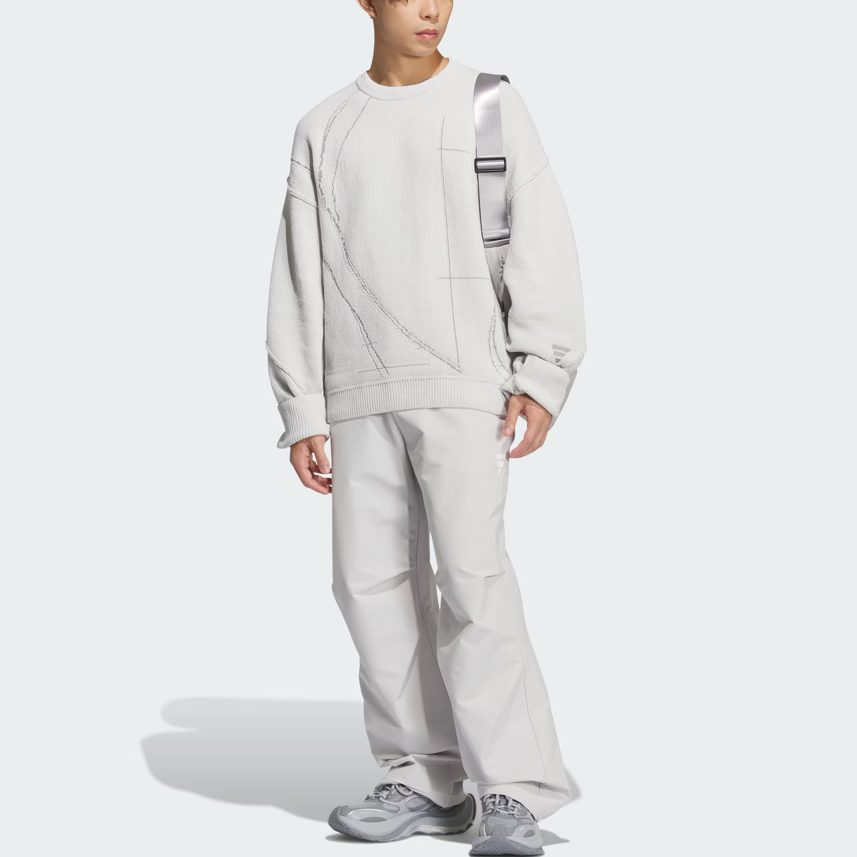 Футболка FOS FW25 KNITWEAR SWEATSHIRT Future Style Knitwear мужская Adidas, светло-серый — фото 4