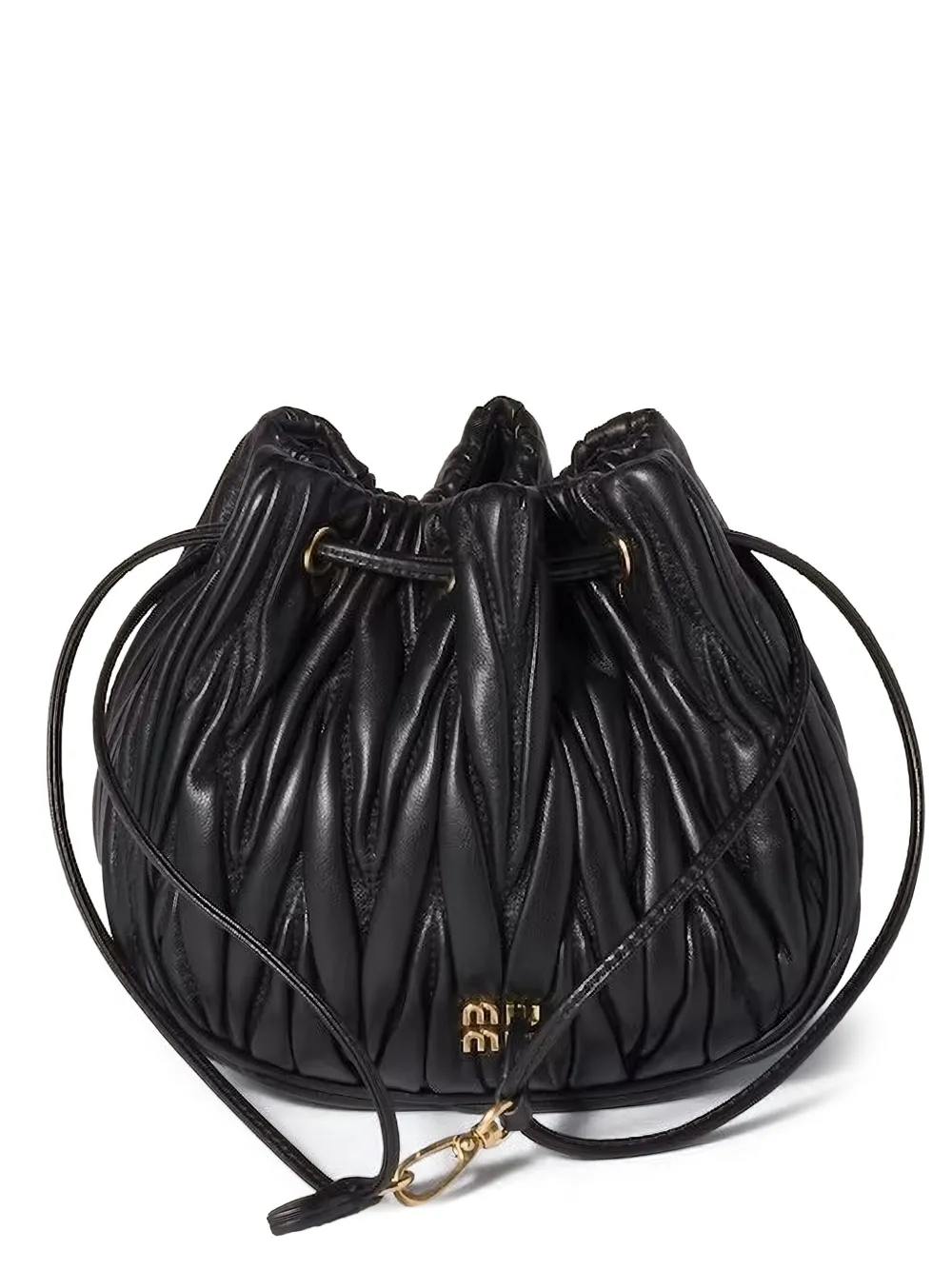 

Косметичка из матовой наппа-кожи с простежкой MIU MIU, черный