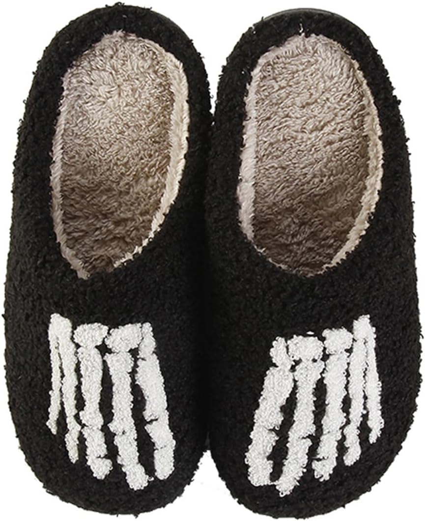 

Тапочки LNERIP зимние женские и мужские, пушистые плюшевые, с животными, милые мультяшные домашние тапочки, теплые и уютные, для дома и улицы, для девушек и женщин, Fskeleton