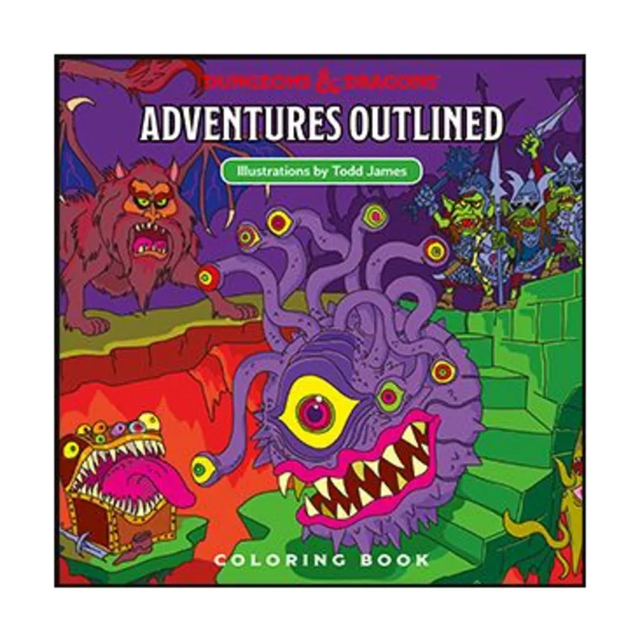 

Dungeons and Dragons Adventures Outlined - Coloring Book, Dungeons & Dragons (5th Edition, 2014 Edition) - Modules & Adventures, мягкая обложка