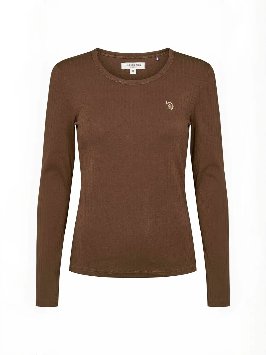 Футболка «UWCarlotte» каштаново-коричневого цвета U.S. POLO ASSN.