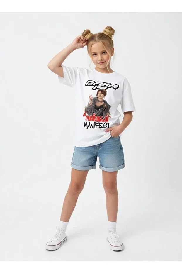 Детская футболка для девочек хлопковая Manifest mina girl's t-shirt Seabubbles, White — фото 3