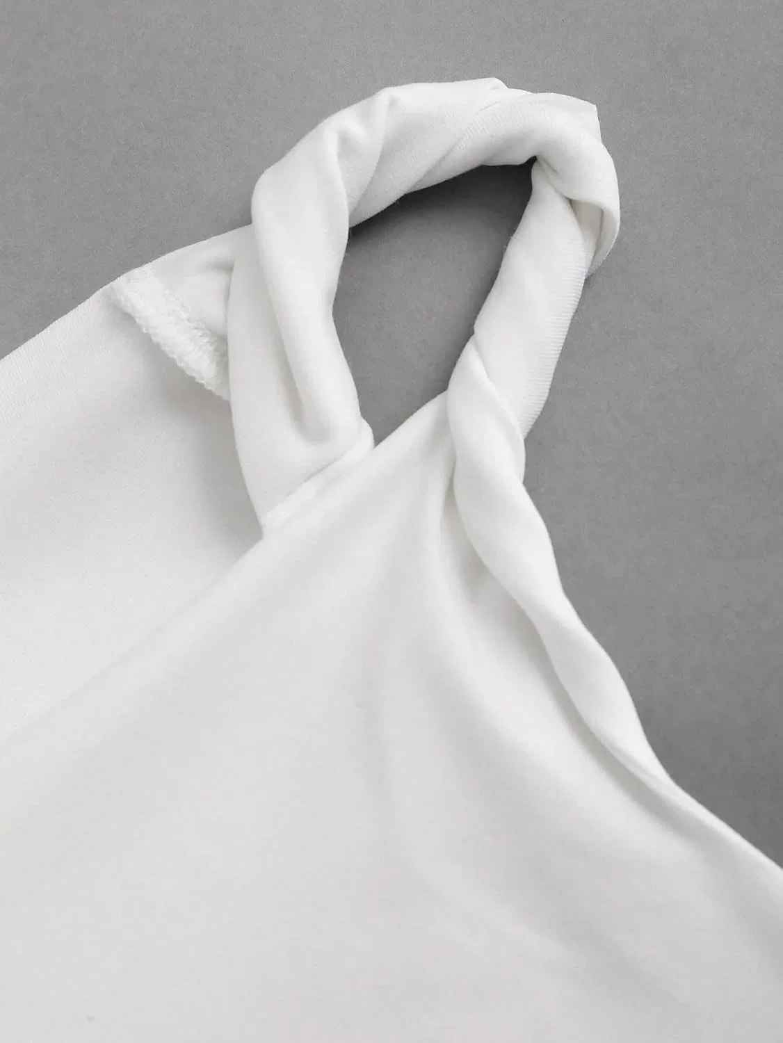 Женское асимметричное платье-бодикон мини, White — фото 4
