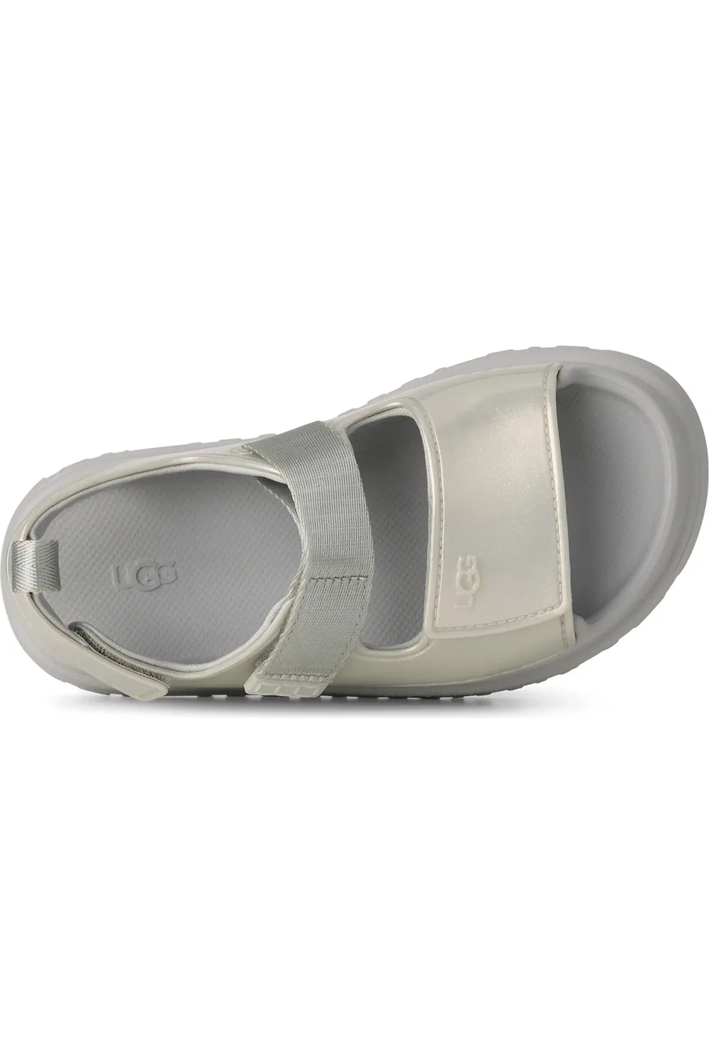 Сандалии детские платформа глиттер Goldenglow UGG, Silver — фото 3