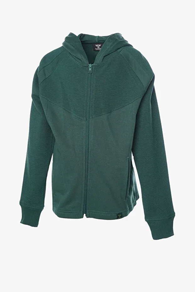 Детское худи для девочек с капюшоном Hmleluf zip kids green sweatshirt 921944-9826, Hummel, Green