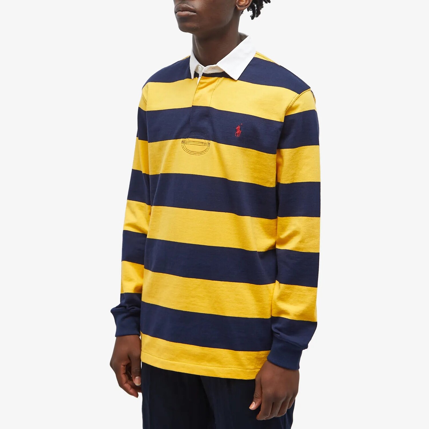 Поло Polo Ralph Lauren Stripe Rugby, темно-синий/желтый выгодно