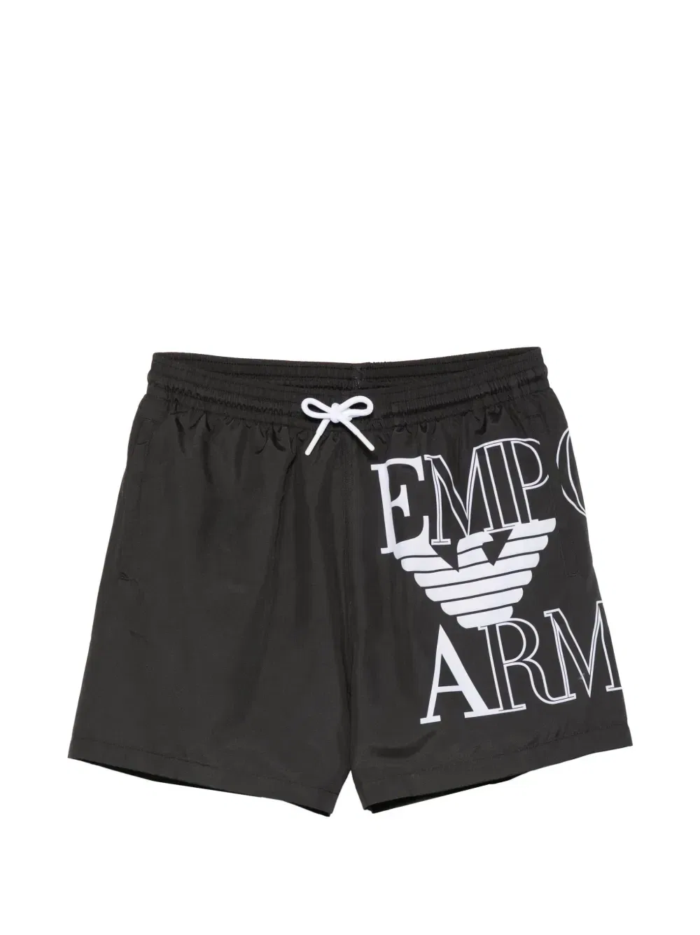 Плавки-шорты с кулиской и логотипом Emporio Armani, черный