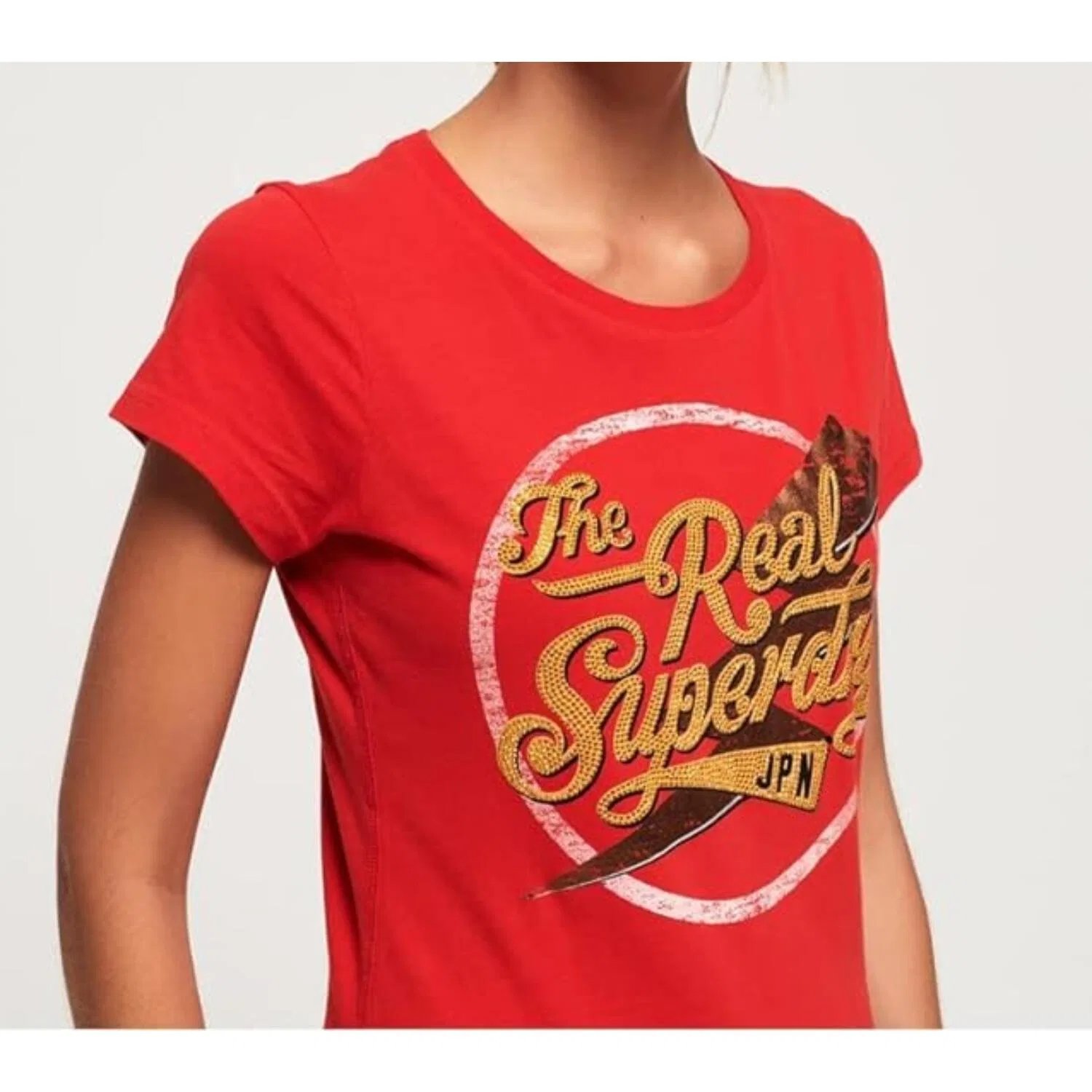 Женская футболка с принтом The Real Sparkle Entry Superdry, Red — фото 3
