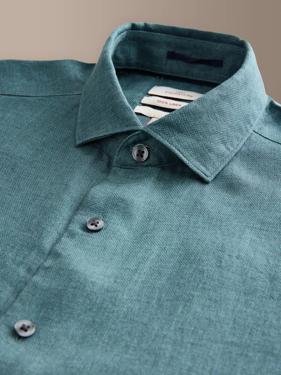 Рубашка Next Regular fit Button Up Shirt 'Signature' светло-голубого цвета — фото 2
