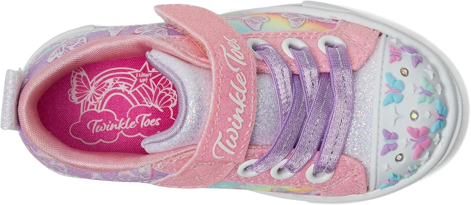 Детские кроссовки для девочек с принтом Twinkle Ombre Skechers, Link Pink/Multi — фото 2