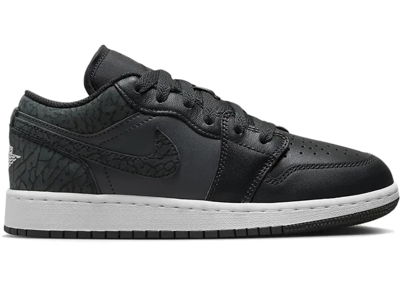 Детские кроссовки Lifestyle с принтом Jordan 1 Low SE Jordan, Off Noir Black White Black