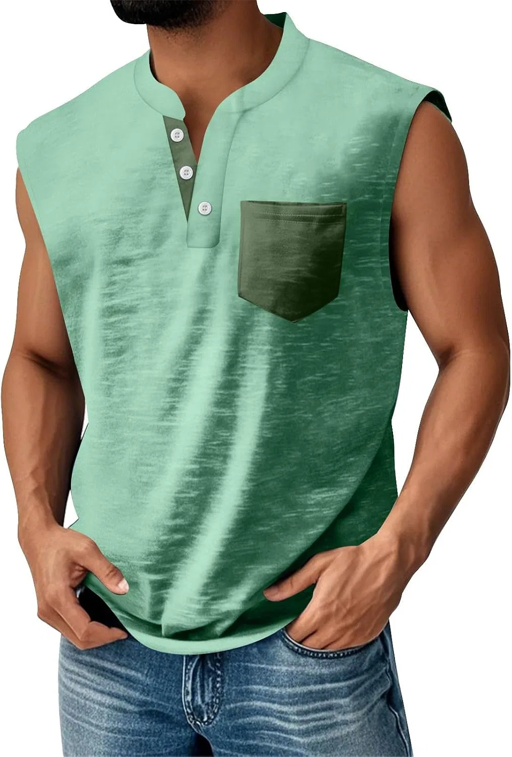 Мужская майка-безрукавка с принтом Muscle Relaxed Fit, Mint Green