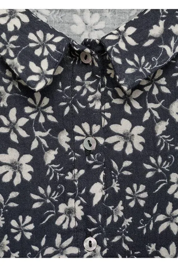 Детское платье для девочек с длинным рукавом Mango Baby, Navy Blue — фото 3