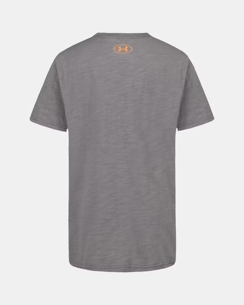 Футболка с коротким рукавом из хлопка слюб со светящимся принтом UA Snake Icon UnderArmour, Clay Green/Dusty Coral — фото 3