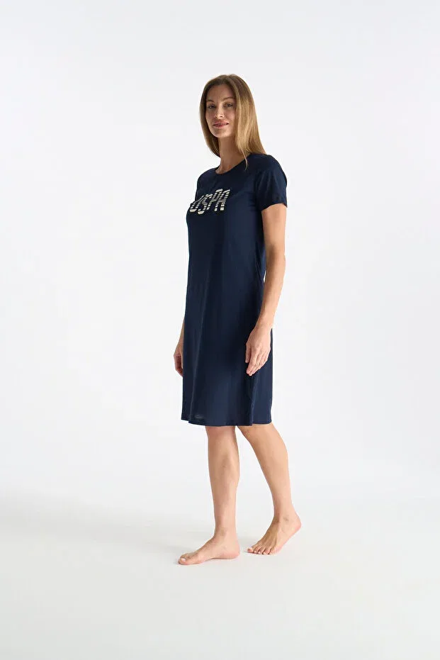 Женская ночная рубашка с коротким рукавом с принтом U.S. Polo Assn., Navy Blue — фото 2