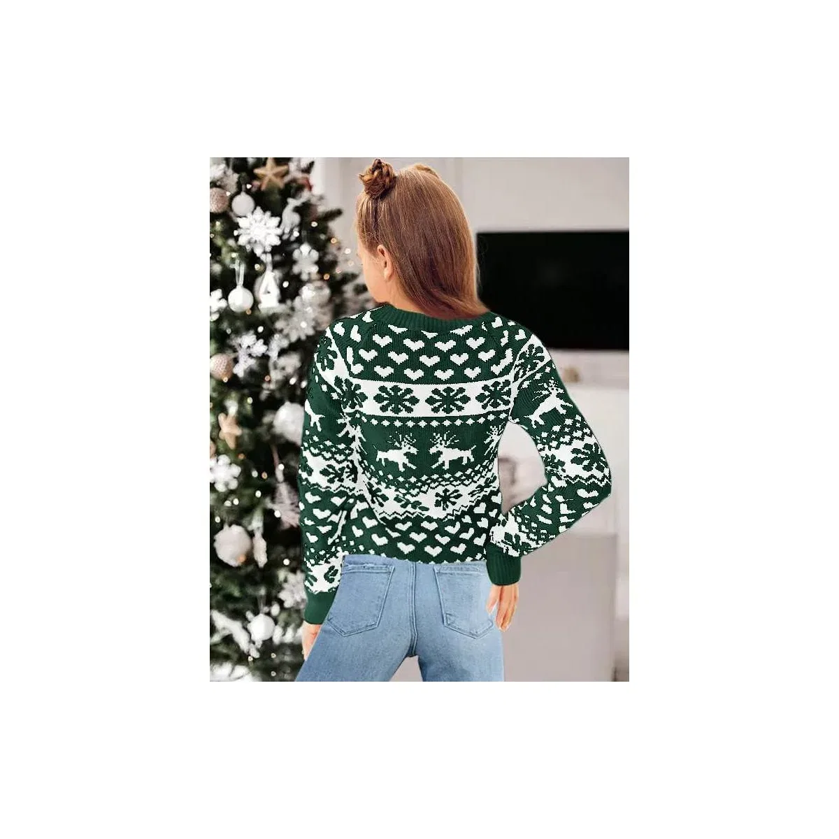 Детский свитер с принтом YesFashion, Green — фото 2