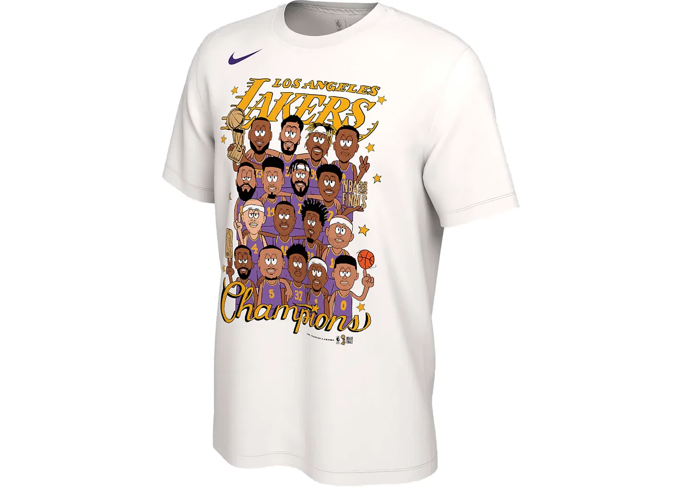 Мужская футболка с принтом Los Angeles Lakers Champions Club Roster Nike, White