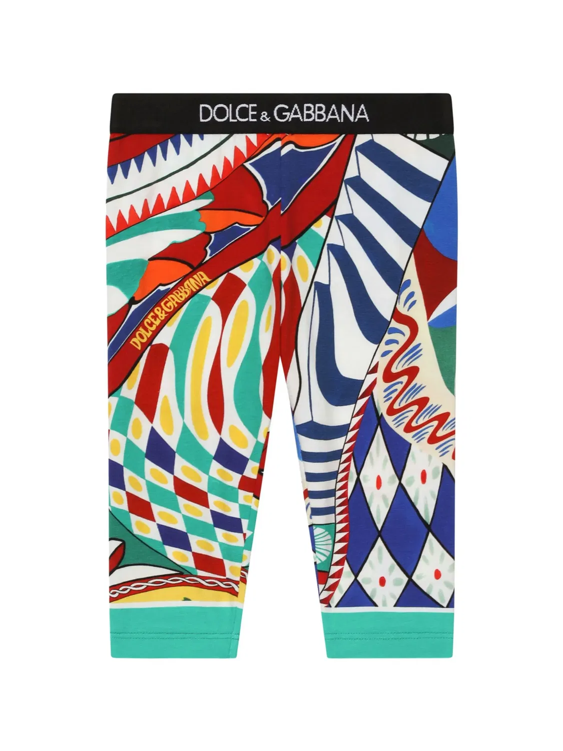 Леггинсы с абстрактным принтом и логотипом Dolce & Gabbana, многоцветный