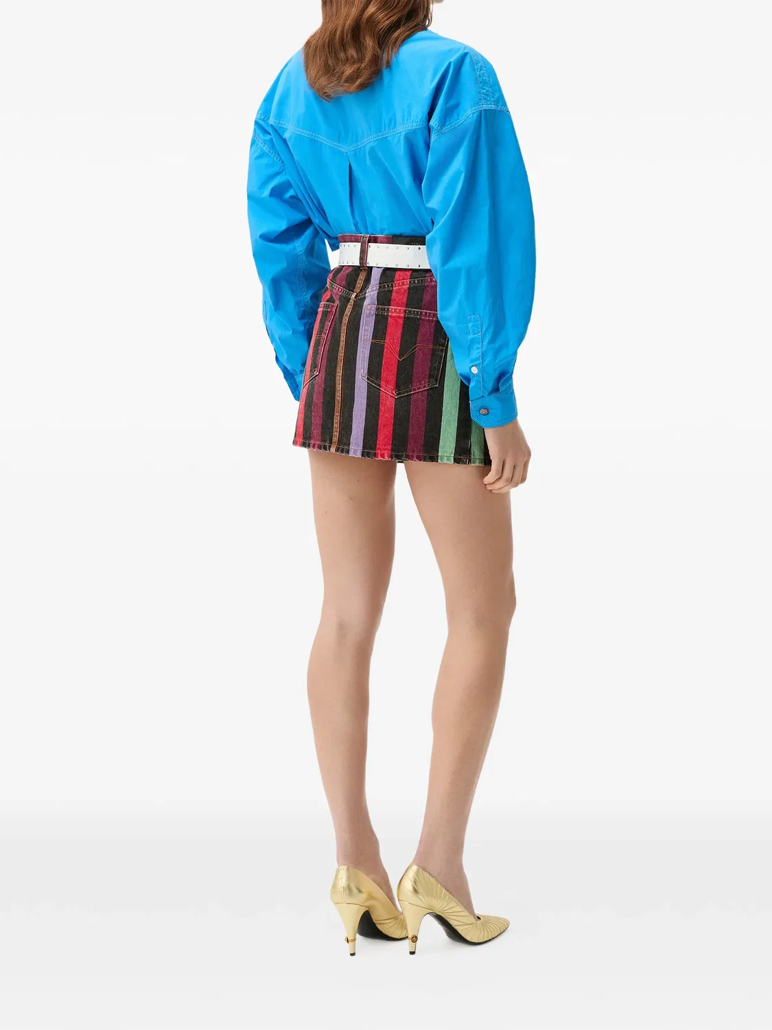 Versace Мини-юбка джинсовая черный — фото 3