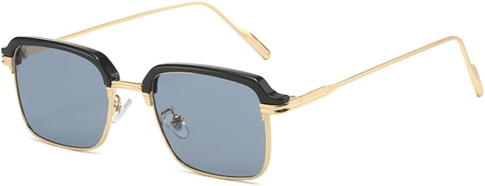 

Солнцезащитные очки в стиле ретро квадратной формы для женщин, модные прозрачные линзы с градиентом цвета океана, защита от ультрафиолета UV400 для мужчин MTZJH, Black Golden Grey