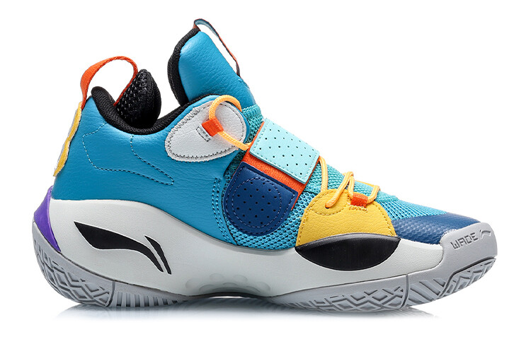 Детские баскетбольные кроссовки GS Low-top Blue/Yellow Lining Young — фото 2