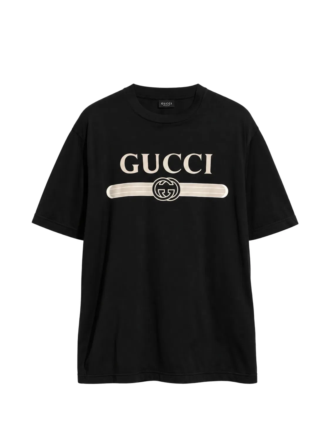 Хлопковая футболка черная Gucci, черный