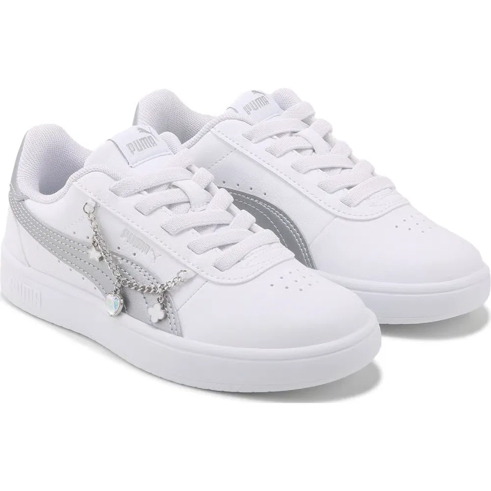Детские низкие кроссовки Juna Puma, White/Silver