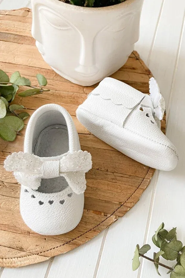 Детские туфли для девочек кожаные Shine series Li Puna, White — фото 3