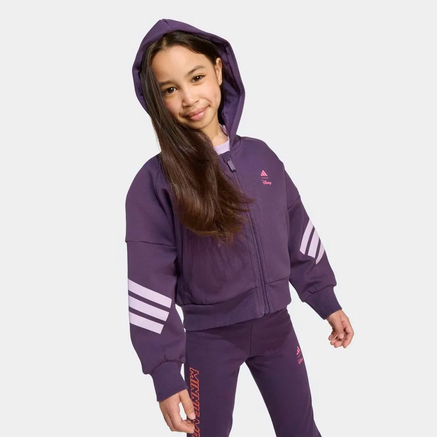 Детская куртка с капюшоном Disney Minnie Mouse adidas, Фиолетовый — фото 4