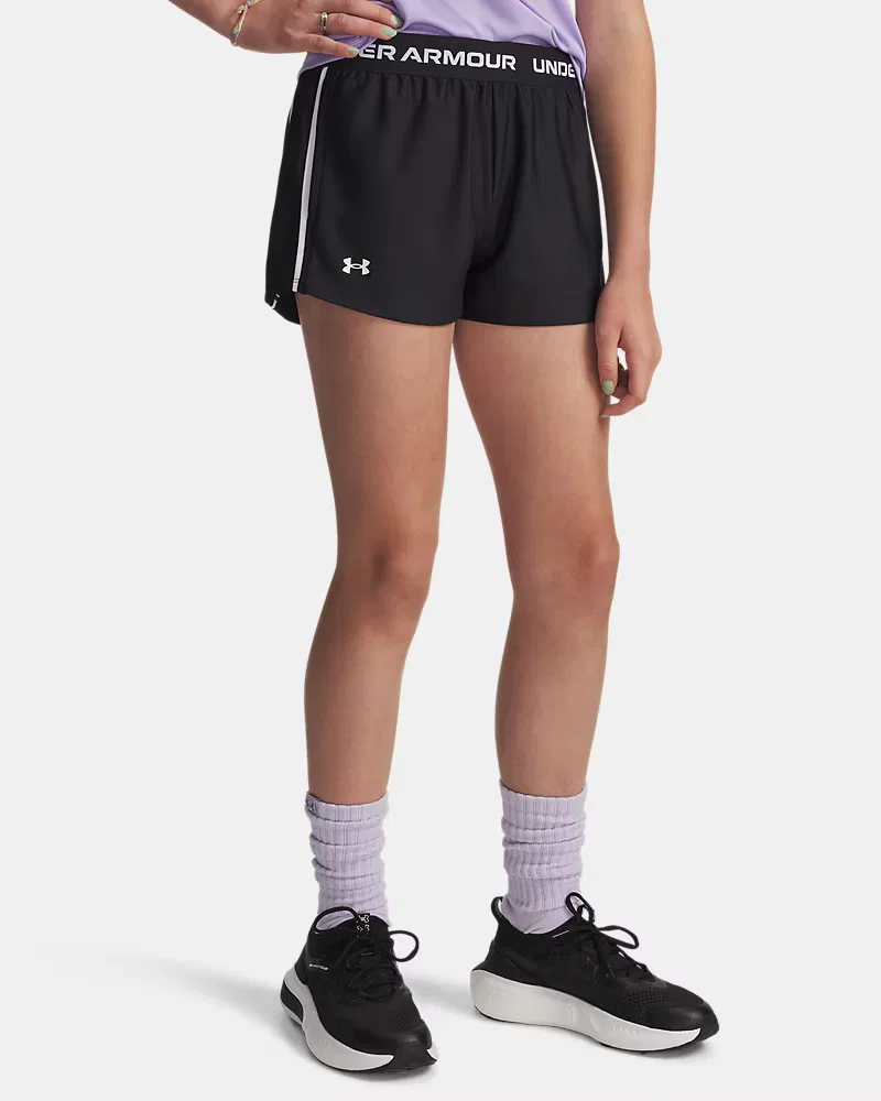 Детские шорты быстросохнущие из переработанного полиэстера UA Tech Play Up UnderArmour, Black/White