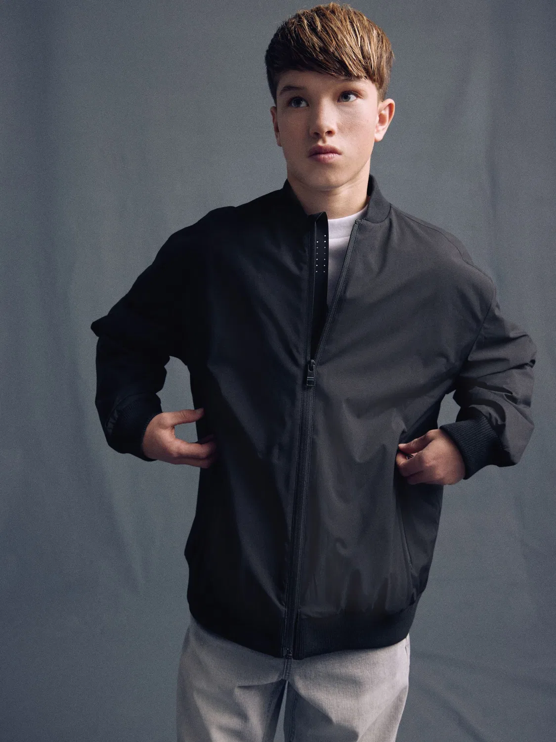 Бомбер, водонепроницаемый, Black Bomber Jacket Next, черный — фото 2