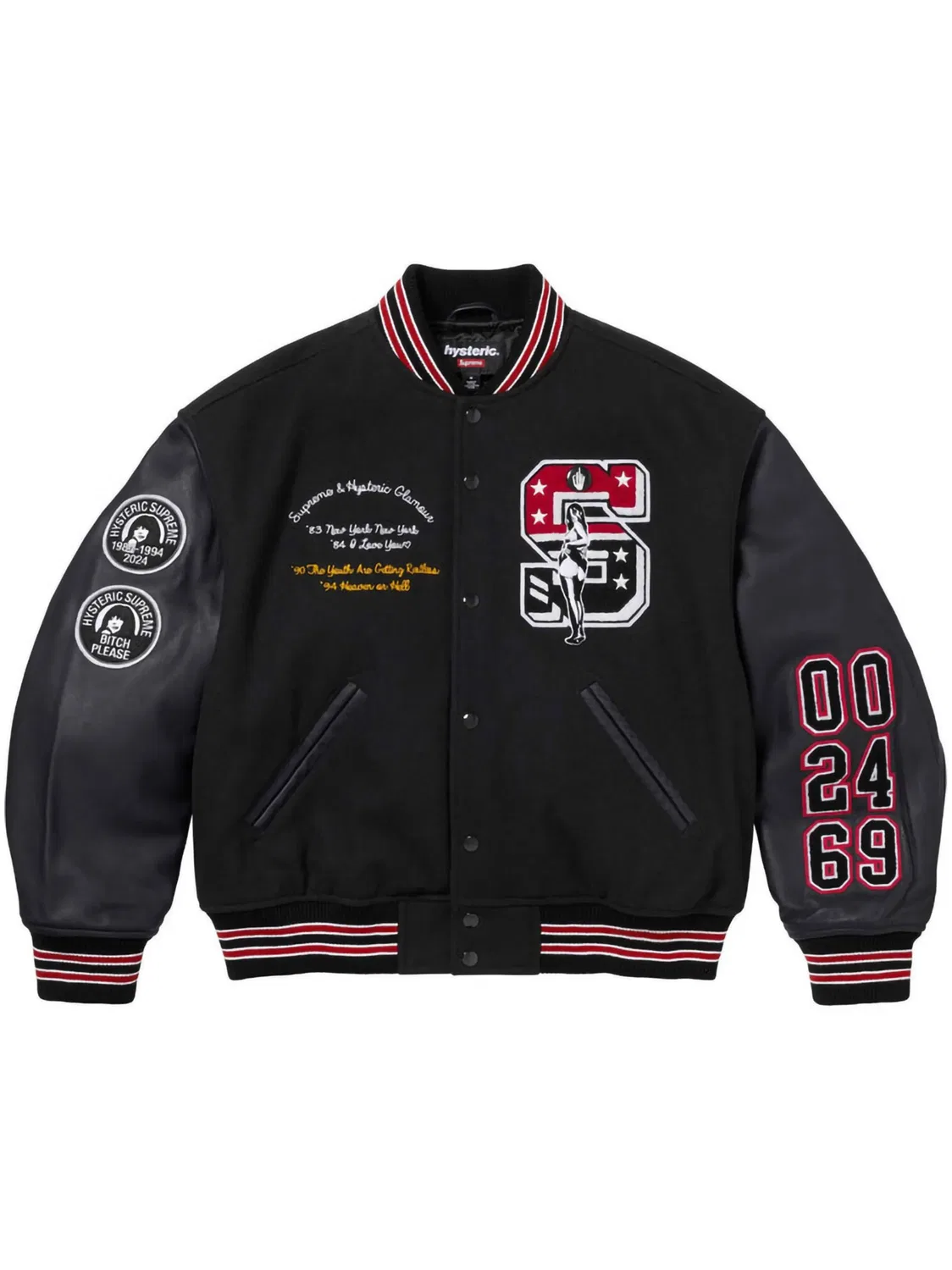 Куртка-варсити Черная Supreme, черный