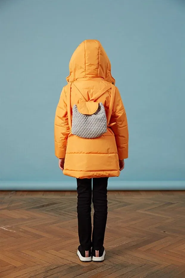 Детское пальто для девочек с капюшоном Men Anorak, Orange — фото 3
