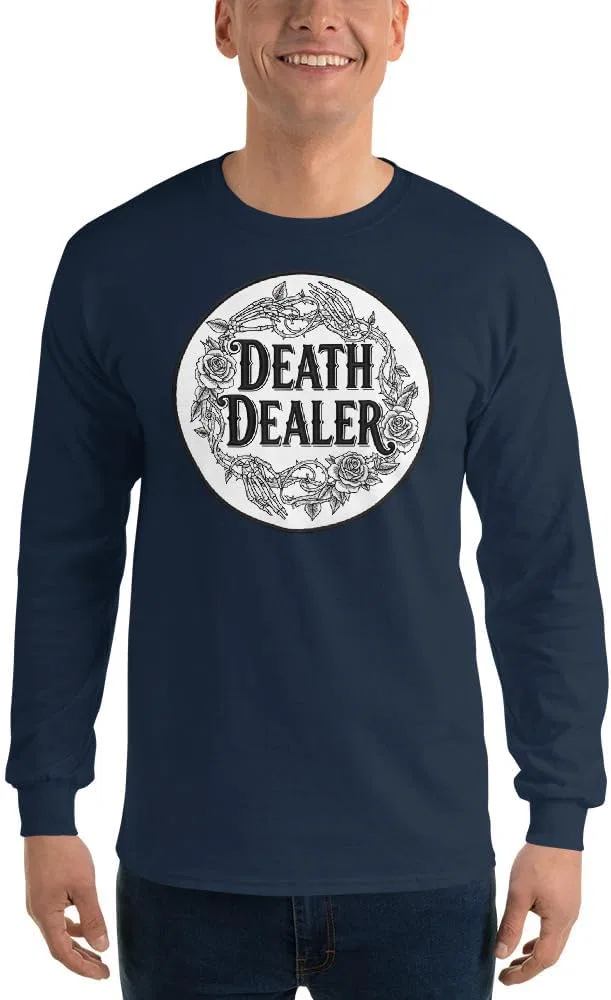Мужская футболка с длинным рукавом с принтом Death Dealer, Navy