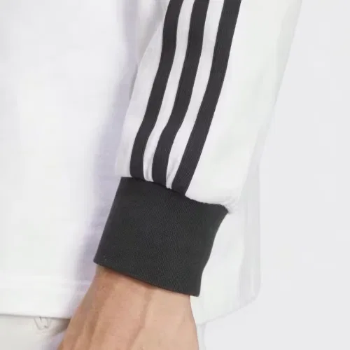 Мужское поло с длинным рукавом свободного кроя 3-Stripes Rugby Adidas Originals, белый — фото 2
