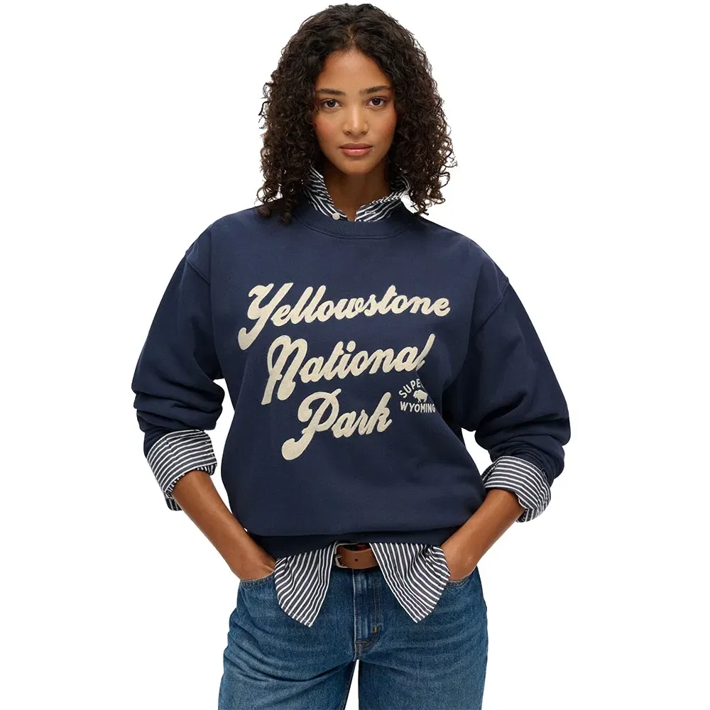 Свитшот свободного кроя Lo-Fi Outdoor Loose Crew Superdry, синий