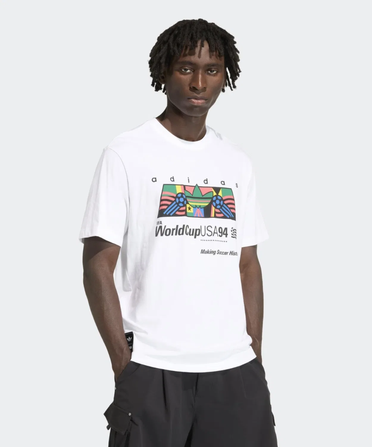 Мужская футболка с принтом Archive Africa 94 Adidas, Белый