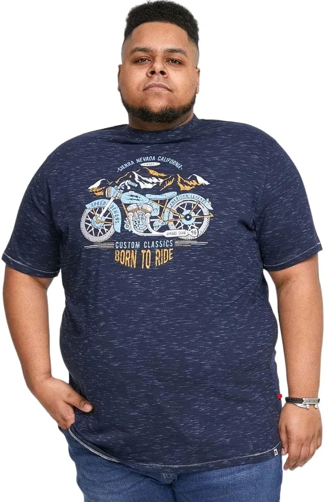 Мужская футболка с принтом мотоцикла Short Sleeve T-shirt, Navy