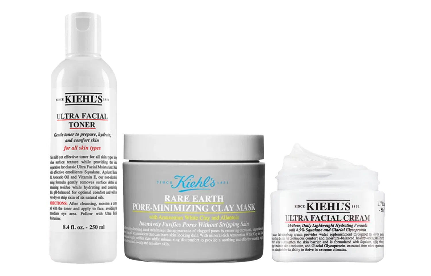 Набор косметики Kiehl's Star Skincare Set An Bai Liu, 250 мл+50 мл+125 мл, Kiehl's, White
