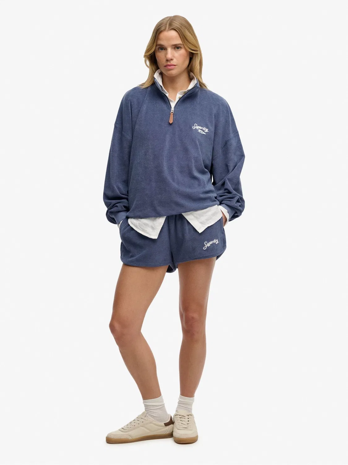 Свитшот с полузастежкой Heritage Terry Superdry, Синий — фото 2