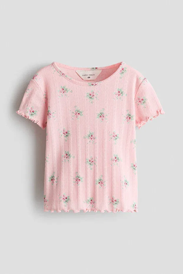 Детская футболка для девочек с принтом H&M, Light Pink Floral — фото 4