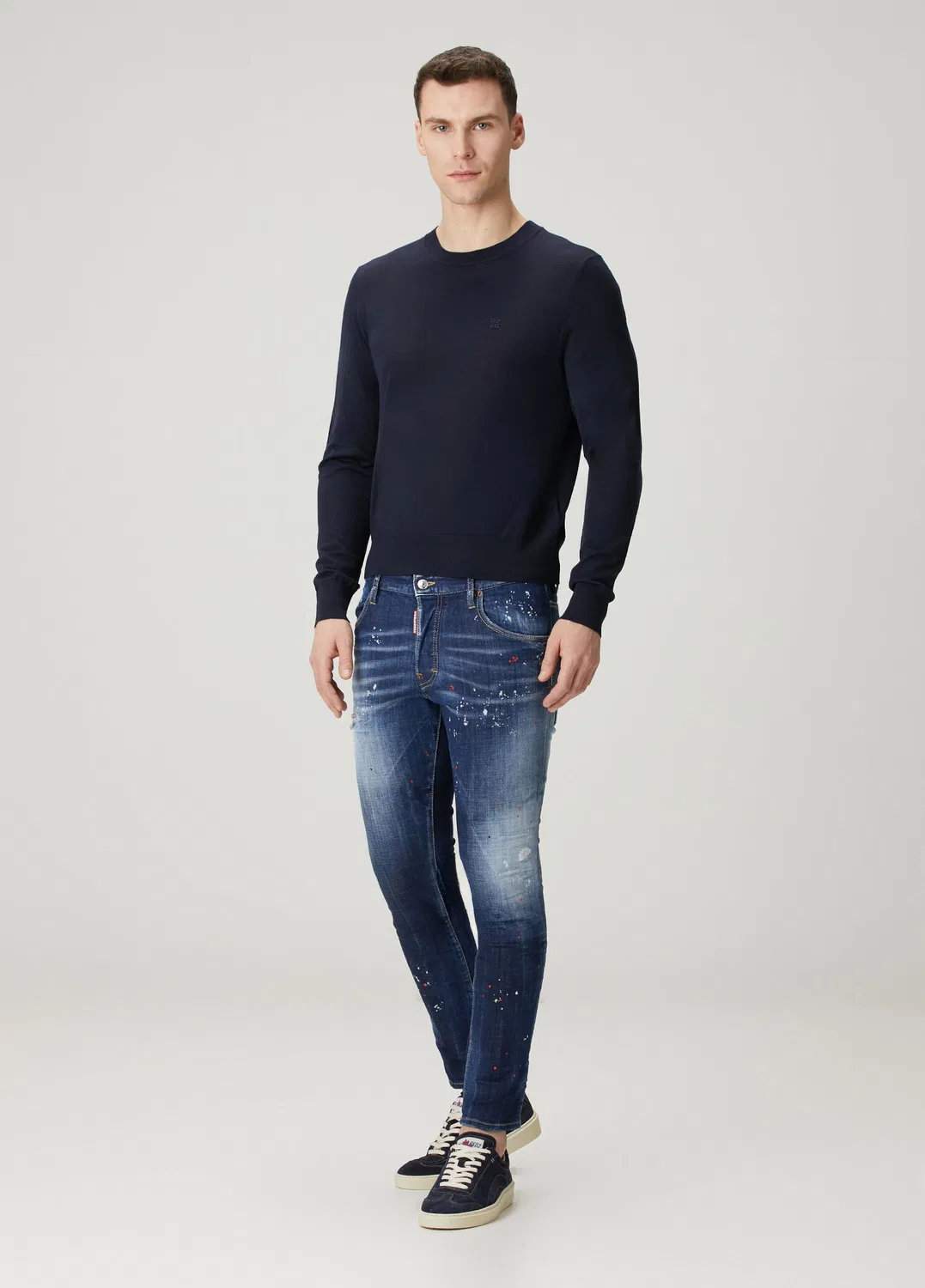Свитер Dsquared2 с логотипом, navy — фото 2