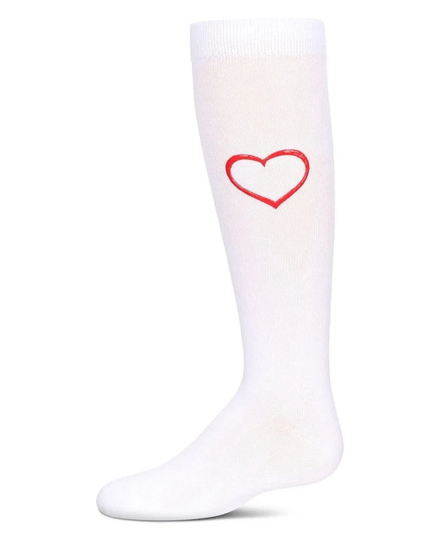 Носки с принтом Puff Paint Heart MeMoi, White