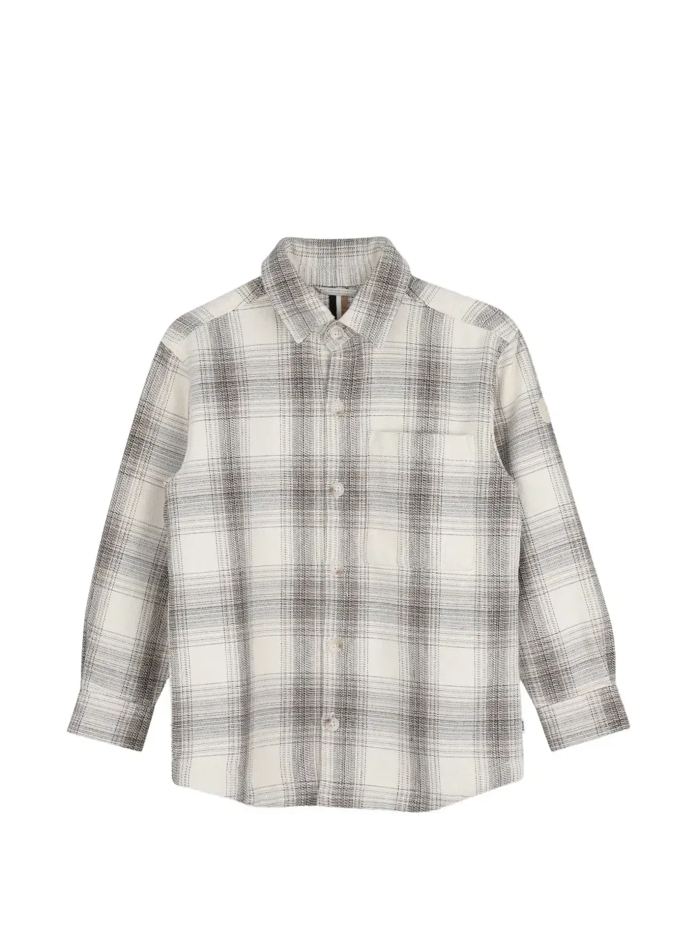 Клетчатая рубашка с карманом Boss Kidswear, бежевый