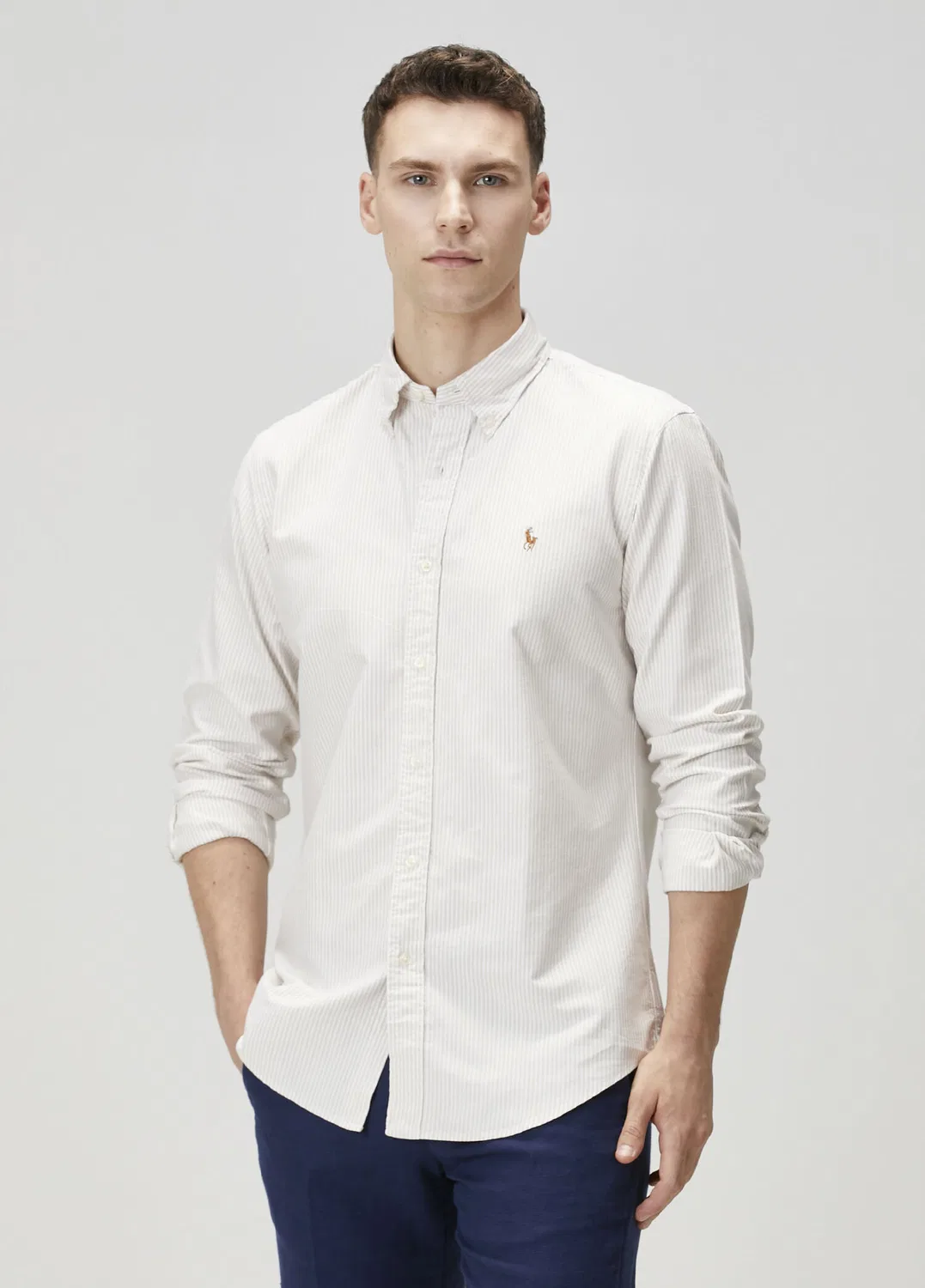 Рубашка с полоской Polo Ralph Lauren, хаки-бежевый
