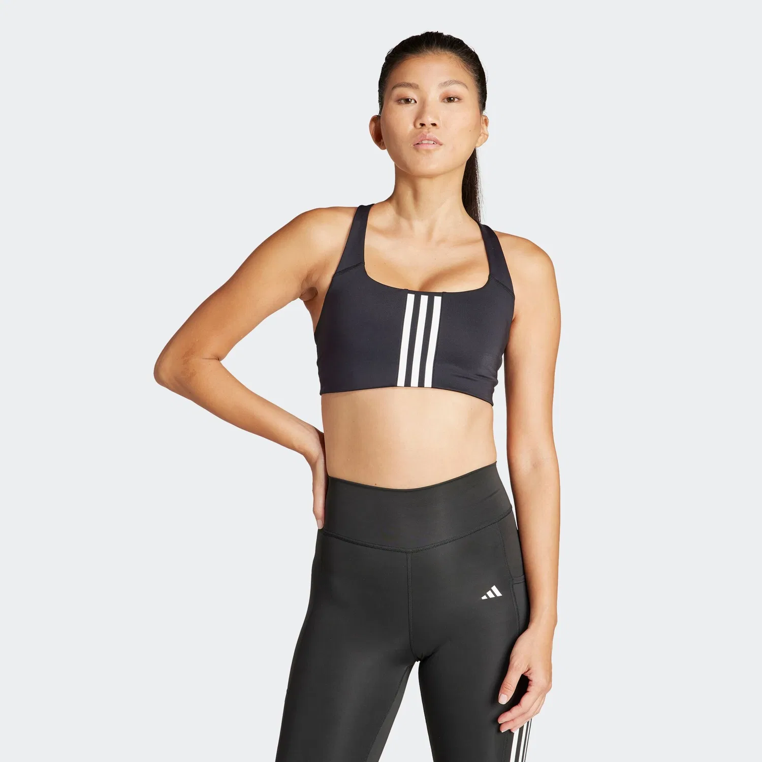 Женский спортивный бюстгальтер средней поддержки Adidas Performance, Black