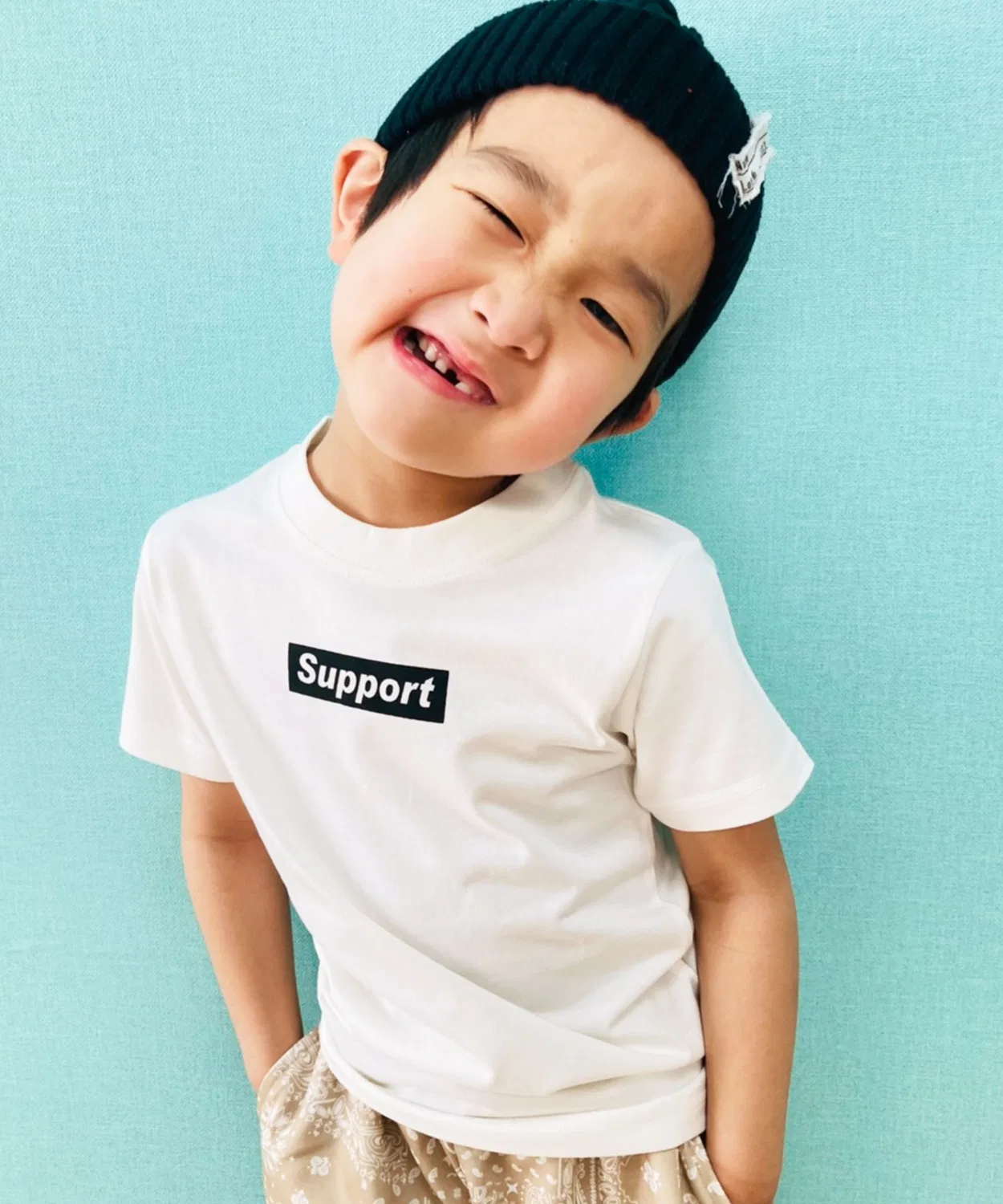 Детская футболка с принтом Box Logo с коротким рукавом SHISKY, White