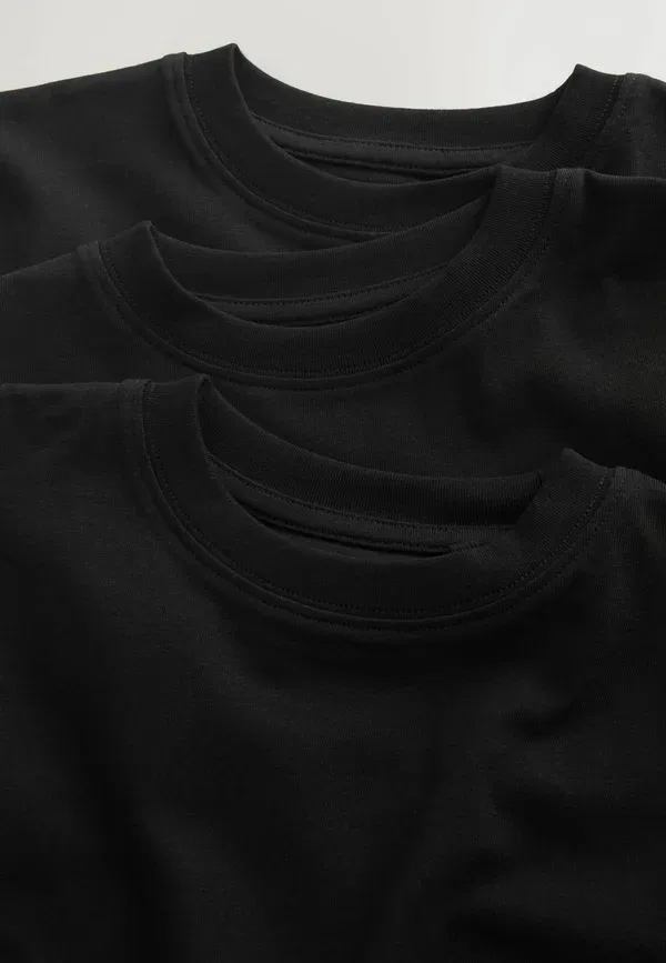 Футболка хлопковая Monochrome 3 Pack Short Sleeve Next, черный — фото 2